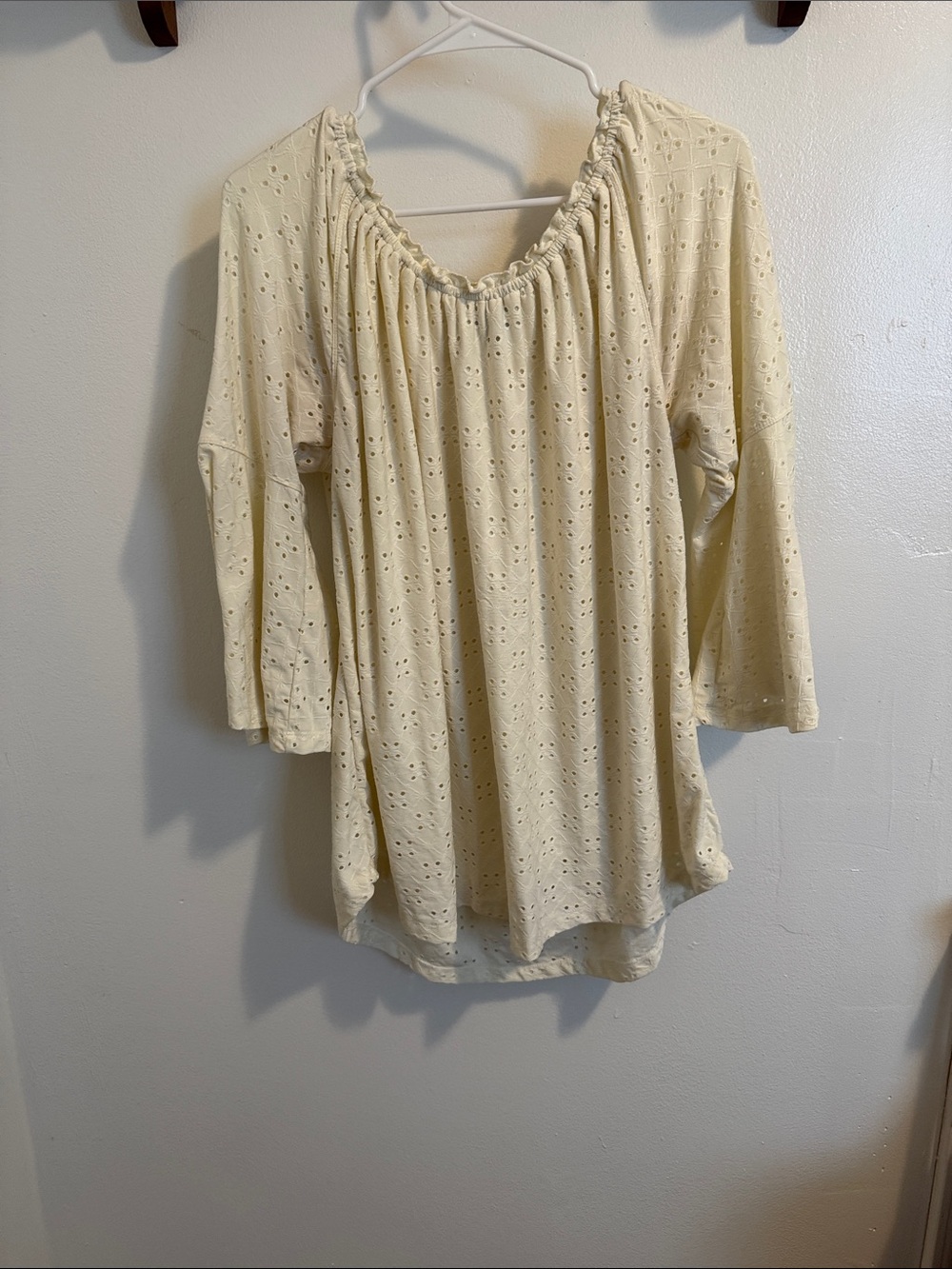 Multiples Cream Eyelet Peasant Tunic